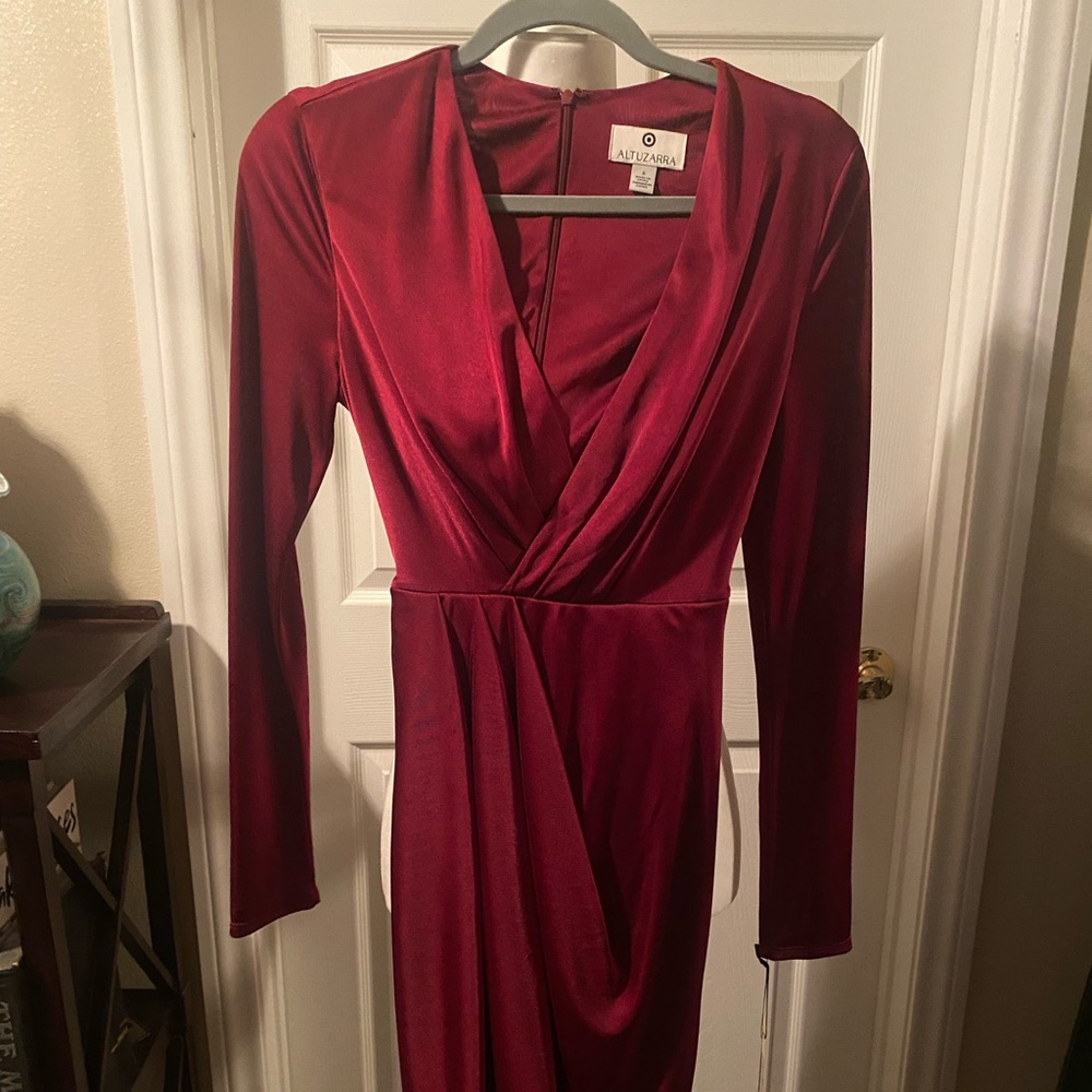 Altuzarra for Target Women's Long Sleeve Deep V-
Neck Wrap Dress in Red